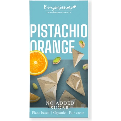 Benjamissimo Čokoláda Vegan pistácie a pomaranč bez pridaného cukru Bio 60 g