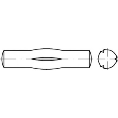 TOOLCRAFT TO-5438163 čiastočne ryhovaný valcový kolík 8 mm ocel 100 ks