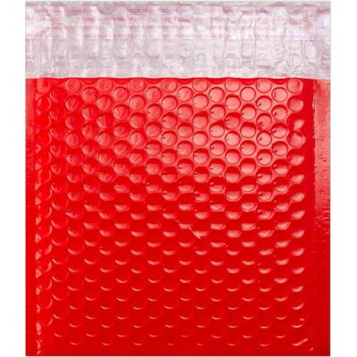 Polyetylenové lesklé bublinkové obálky - 165 x 165 mm - Červená