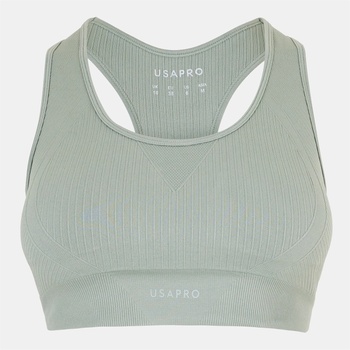 USA Pro UP Seamless Crop Sports Bra - Sage