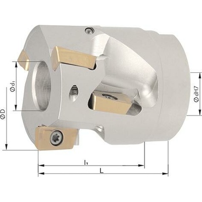 FORMAT Válcová čelní fréza 90° z3 vnitř. chl. d63mm pro apkt16