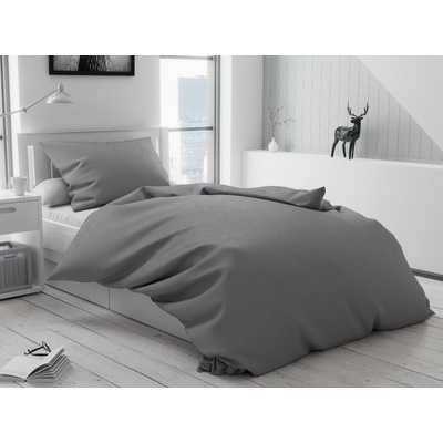 Textilomanie krep obliečky Lux sivé hotelové vrecko 70x90 140x200