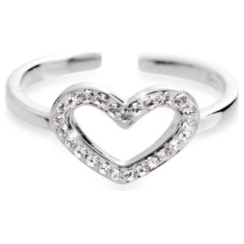 JSB prsten čirý se Swarovski Elements srdce Krystal 15016