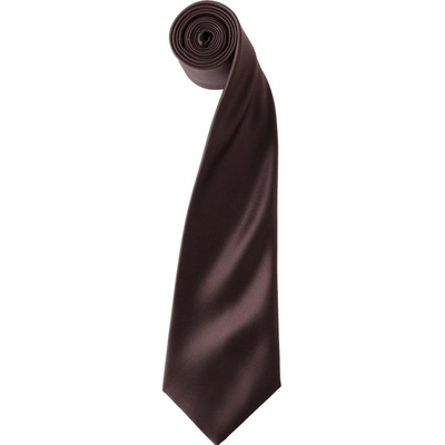 Premier Workwear Saténová kravata hnědá