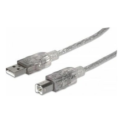 Manhattan 333405 USB 2.0 A-B, 1,8m, stříbrný