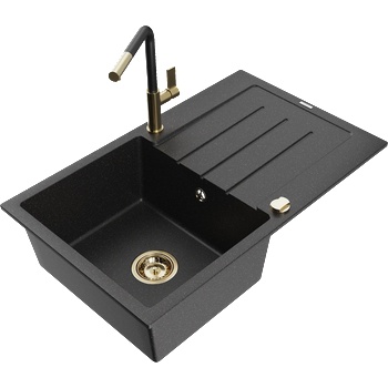 Mexen Bruno гранитна кухненска мивка с 1 отделение, с отцедник и кухненски (6513-73-670401-57-G)