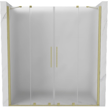 Mexen Velar Duo плъзгащи се душ врати 180 см, матирано стъкло, четкано злато - 871-180-000-32-55 (871-180-000-32-55)