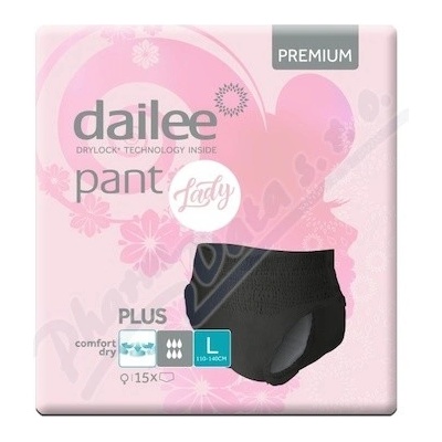 Dailee Pant Premium Lady Black PLUS L 15 ks