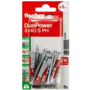 FISHER ДЮБЕЛ fischer 535480 duopower ф8х40мм С ВИНТ ph 8бр (535480)