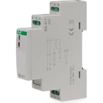 BIS-411/24 - Impulzné relé ZAPNI/VYPNI, 24V, 16A, 1x NO/NC