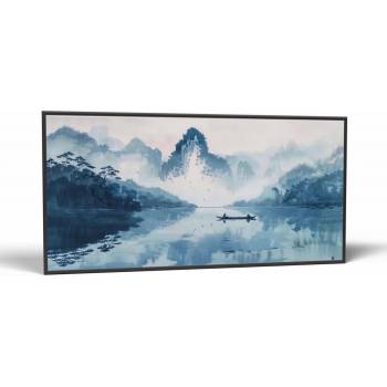 Príroda Tichá rieka | Obraz Vintessia v ráme Rozmery panoráma: 60x120, Rám: Čierny matný-alu