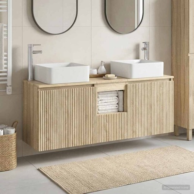 vidaXL Комплект шкафове за баня 3 бр. Дъб сонома 53 x 35 x 63 см (3405659)