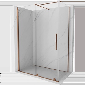 Mexen Velar плъзгаема душ кабина 160 x 100 см, прозрачна, розово злато (871-160-100-01-60)