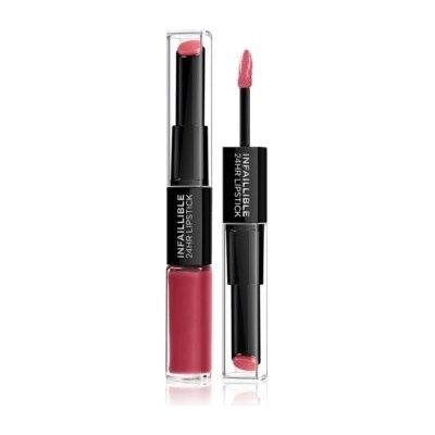 L’Oréal Paris Infallible 24H dlouhotrvající rtěnka a lesk na rty 2 v 1 804 Metro Proof Rose 6 ml