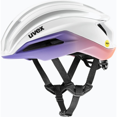 uvex Surge Aero MIPS каска за велосипед бяла/лилава кайсия матова