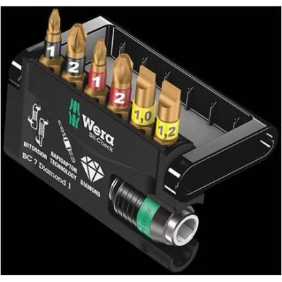 WERA Bit-Check 7 Diamond 1 bit set + rapidaptor holder