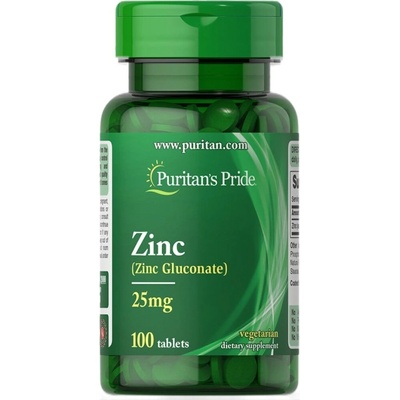 Puritan's Pride Zinc 25 mg | as Zinc Gluconate [100 Таблетки]