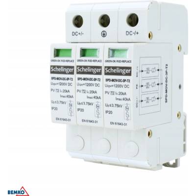 Omezovač přepětí 3P DC 1000V T2 Schelinger A53-SPD-MOV-DC-3P-T2
