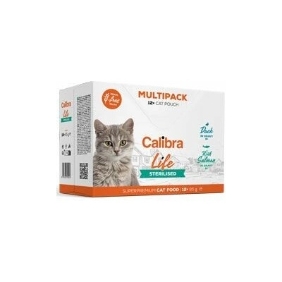 Calibra Life Sterilised Adult Duck Salmon gravy 12 x 85 g