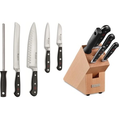 Wüsthof Dreizack Solingen Blok se 4 noži CLASSIC a ocílkou 1090170607