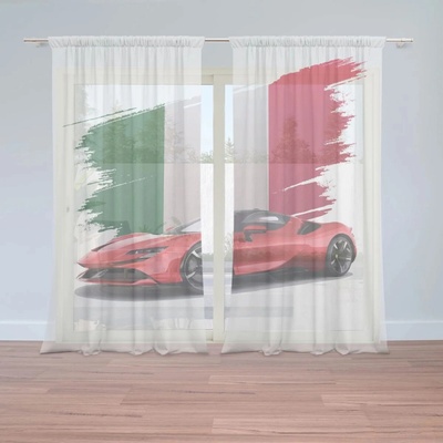Sablio Záclony Ferrari Talianska vlajka: 2ks 150x250cm