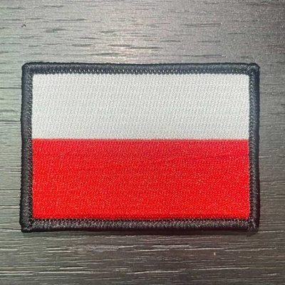 Workout nášivka polské vlajky se suchým zipem 7 x 5 cm