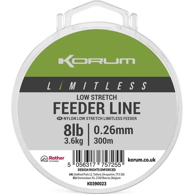 Korum Limitless Low Stretch Feeder Line 300 m 0,26 mm 3,6 kg