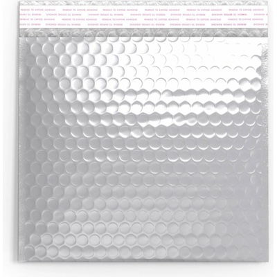 Lesklé metalické bublinkové obálky - 230 x 230 mm - Stříbrná
