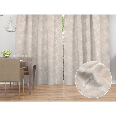 Biante Zamatový záves Isabela IBL-018 Zlatý/dymový mramor na púdrovo béžovom - šírka 270 cm 270x220 cm