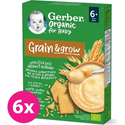 Gerber Organic bezmliečna s príchuťou sušienky 6 x 200 g​