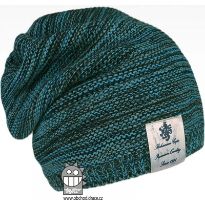 Dráče pletená čepice colors 30 tyrkysová melír