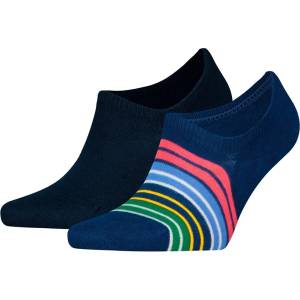 Tommy Hilfiger Чорапи Tommy Hilfiger Men's Striped Invisible Socks - Blue/Navy Combo