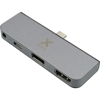 A-solar Xtorm XC204 USB-C Hub 4-in-1 4K HDMI, USB-C, USB-A & 3.5 mm - мултифункционален хъб за свързване на допълнителна периферия за MacBook и устройства с USB-C (тъмносив)