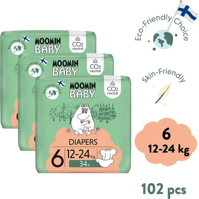 Moomin Baby 6 Maxi 12–24 kg 102 ks
