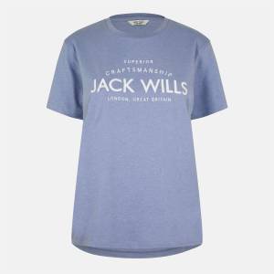 Jack Wills Дамска тениска Jack Wills Forstal Boyfriend T-Shirt Ladies - Periwinkle