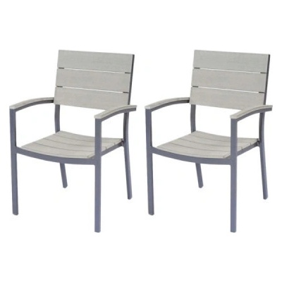 Garden Pleasure Zahradní židle Olivia 305206, 2 ks, hliník, kov, šedé
