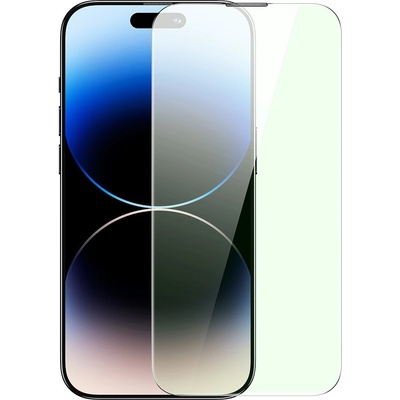 Baseus Скрийн протектор от закалено стъкло Baseus за iPhone 14 Pro Max, 0.3mm, с филтър против синя светлина и рамка за монтиране (SGXT001602)