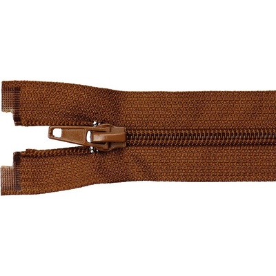 Pro Háčkování Spirálový zip dělitelný 70 cm hnědý