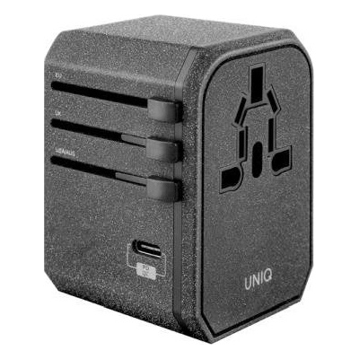Uniq Зарядно устройство / Адаптер Uniq Load Voyage World Adapte, r 33W + 2xUSB + PD, 18W + QC 3.0, сиво / сиво (LITHOS Collective) (Uni000002-0)
