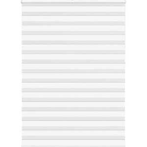 vidaXL Зеброва щора бял 155x230 см Ширина на плата 150, 9 см полиестер (4014818)