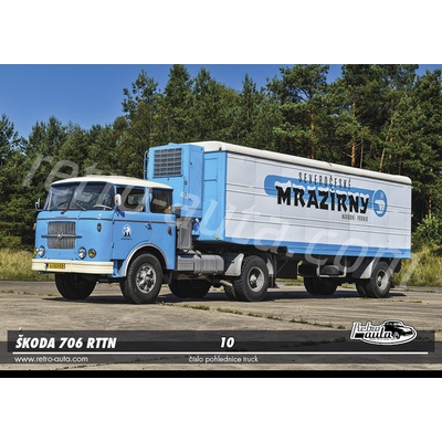 Pohlednice TRUCK č. 10 - ŠKODA 706 RTTN (1960 - 1980) s návěsem Orličan N12CH