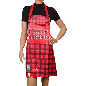 Коледен комплект престилка, ръкохватка и ръкавица в червено каре