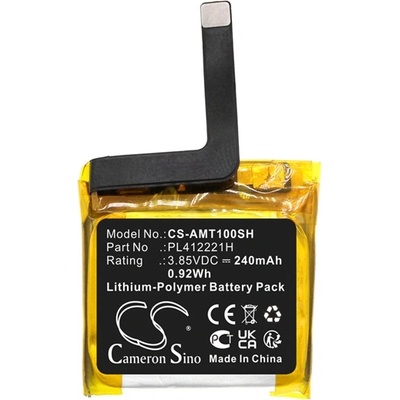Cameron Sino Amazfit GTS CAMERON SINO Li-Polymer батерия 3, съвместима с Amazfit PL412221H, ЧЕРНА CS-AMT100SH (CS-AMT100SH)