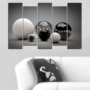 Vivid Home Декоративни панели Vivid Home от 5 части, Абстракция, PVC, 160x100 см, 3-та Форма №0339