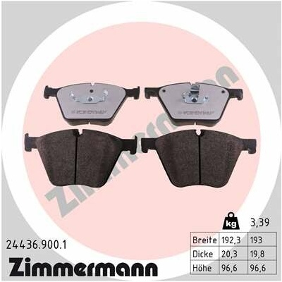 Sada brzdových platničiek, vždy 4 kusy v sade ZIMMERMANN 24436.900.1 (244369001)