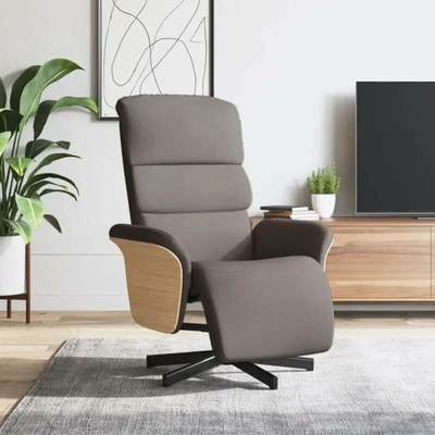 vidaXL 356606 Polohovací s podnožkou taupe textil