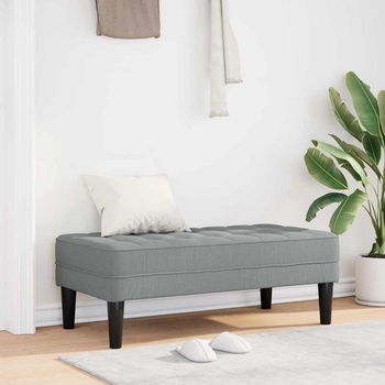 vidaXL Пейка с възглавница Светлосиво 113 x 57 x 39 см текстил (42001935)