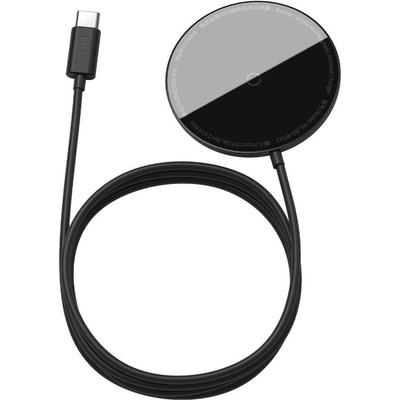 Baseus Simple Mini Magnetic Wireless Charger - поставка (пад) за безжично зареждане за iPhone с Magsafe (черен)