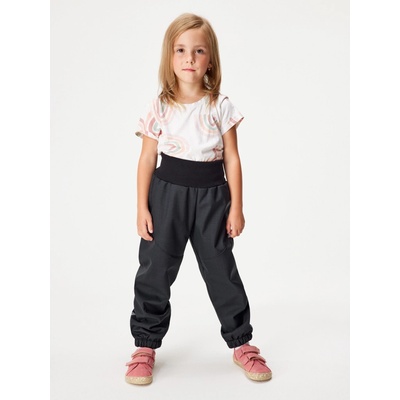 Dětské softshellové kalhoty s beránkem Light Černá Žíhaná – Zboží Dáma