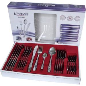 BOHMANN Комплект прибори за хранене Bohmann BH 7124MR, 24 части, неръждаема стомана, инокс (BH-7124MR)